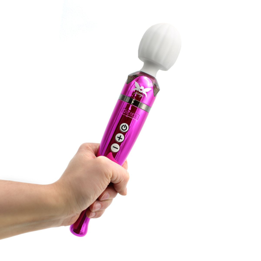 Pixey Deluxe Stabvibrator aufladbar pink-chrom extrem leistungsstarkes Stabmassagegerät günstig kaufen