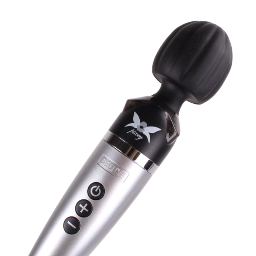 Pixey Deluxe Wand Vibrator rechargeable silver powerful Wand-Massager 3000-12000 RPM & LED Lights buy cheap