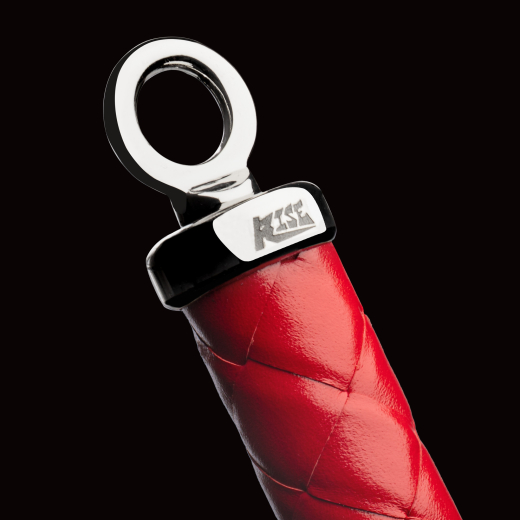 Premium Flogger Peitsche lang Bala Muchi hard rot & schwarz mit steiffen Lederstriemen exquisite Handarbeit kaufen