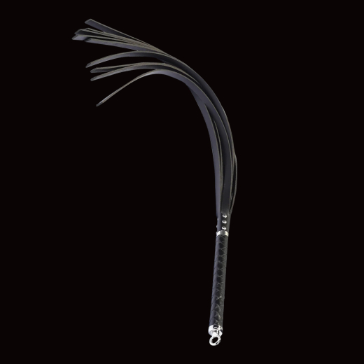 Premium Flogger Whip long Bala Muchi hard black exquisite BDSM Tool w. stiff & heavy Leather Tails by RISE buy