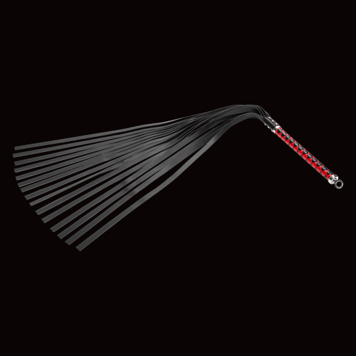 Premium Flogger Whip long Bala Muchi soft red-black exquisite BDSM Tool w. soft Leather Tails by RISE buy