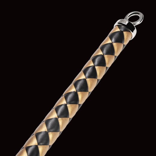 Premium Flogger Whip RISE Cat-o-Nine gold-black braided with Metal-Loop @Handle-End by RISE Japan buy cheap