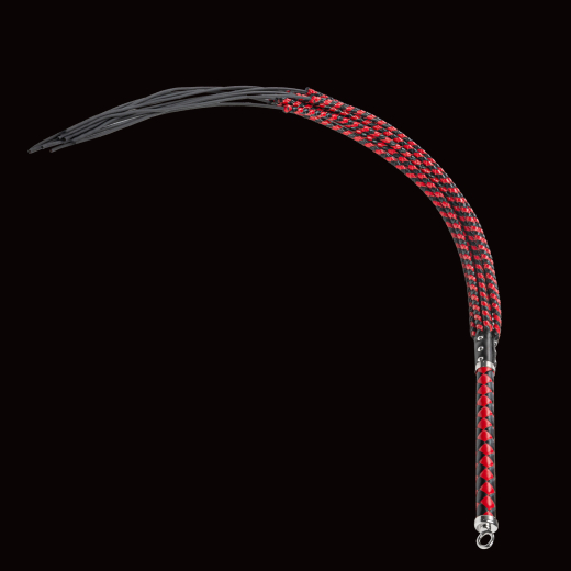 Premium Flogger Whip RISE Cat-o-Nine heavy red-black w. Metal-Loop @Handle exquisite Craftmanship by RISE buy cheap