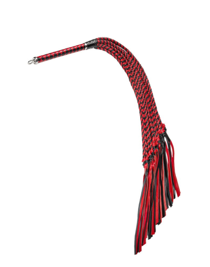 Premium Flogger Peitsche RISE Cat-o-Nine thick rot-schwarz
