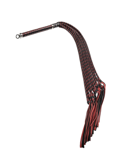 Premium Flogger Peitsche RISE Cat-o-Nine thick weinrot-schwarz