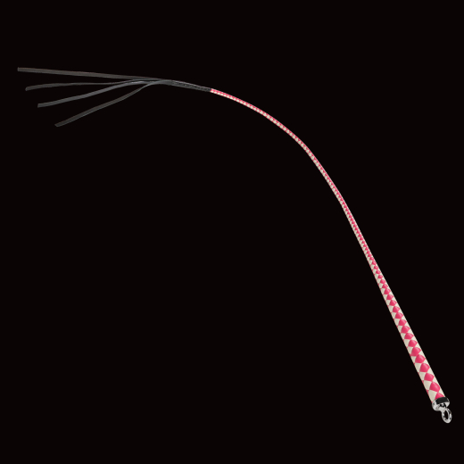Premium Peitsche RISE Bull Whip 120cm pink-weiss kunstvoll & präzise geflochten mit Metall-Ende von RISE Japan kaufen