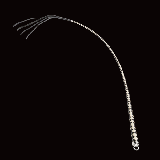 Premium BDSM-Whip RISE Bull Whip 120cm black-white artfully & precisely handcrafted w. Metal-Loop-End by RISE buy