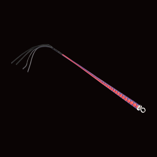 Premium Peitsche RISE Bull Whip 90cm rot-blau exquisite Handarbeit kunstvoll & präzise geflochten von RISE kaufen