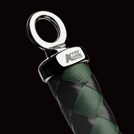 Premium Peitsche RISE Feather slim grün-schwarz Handarbeit geflochtener Griff & Leder-Schlagende von RISE kaufen