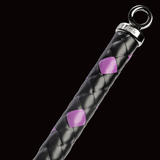 Premium Peitsche RISE Feather slim violett-schwarz geflochtener Griff & Leder-Schlagende von RISE günstig kaufen