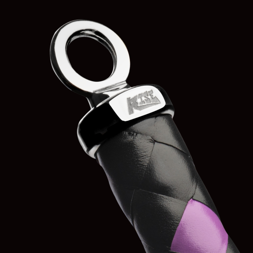 Premium Peitsche RISE Feather slim violett-schwarz Handarbeit geflochtener Griff & Leder-Schlagende von RISE kaufen