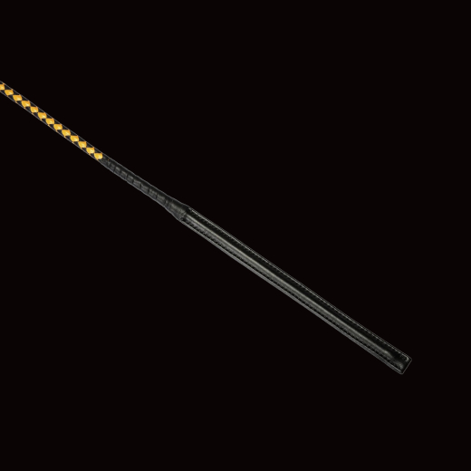 Premium Peitsche RISE Feather wide gelb-schwarz exquisite Handarbeit geflochtener Griff von RISE kaufen