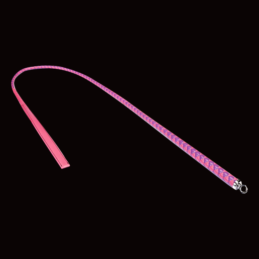 Premium Peitsche RISE Feather wide pink-violett exquisite Handarbeit geflochtener Griff & Leder-Schlagende kaufen