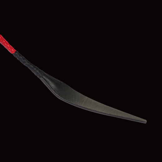 Premium Reitpeitsche RISE Pulse rot & schwarz mit Teufelszunge aus dickem Leder günstig kaufen