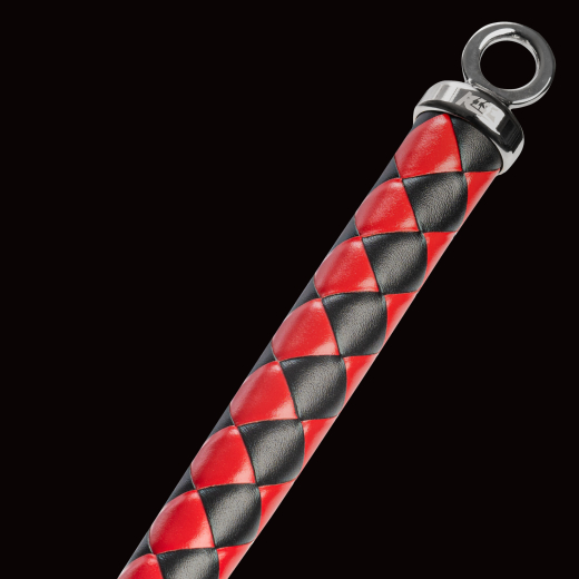 Premium Reitpeitsche RISE Pulse rot-schwarz mit Teufelszunge aus Leder exquisite Handarbeit von RISE günstig kaufen