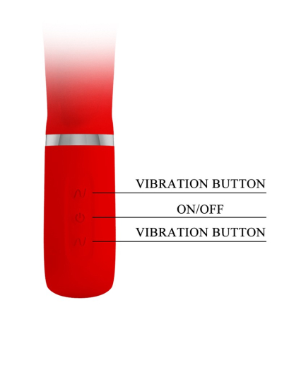 Rabbit Vibrator aufladbar Prescott Silikon rot super-weich wasserdicht von PRETTY LOVE günstig kaufen