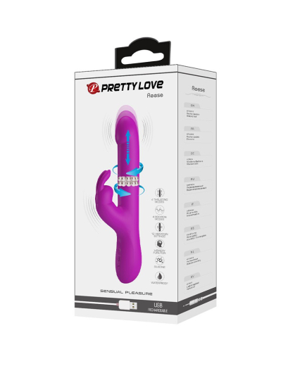 Rabbit Vibrator thrusting w. Rotation Reese Silicone Multi-Mode Premium Vibrator from PRETTY LOVE buy cheap