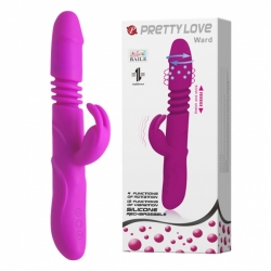 Rabbit Vibrator m. Stossfunktion & Rotation Ward Silikon auf-ab stossend aufladbar von PRETTY LOVE günstig kaufen
