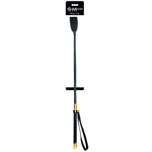 Reitgerte m. Schlaufenkopf Please Crop Kunstleder