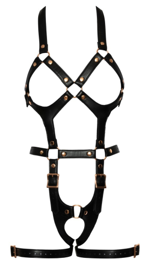 Body-Harness w. Thigh Cuffs PU-Leather
