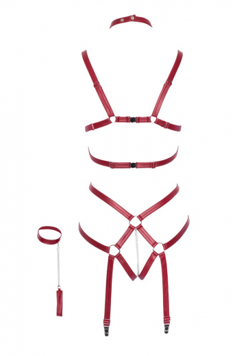 Riemenharness m. Schrittkette Bondage-Body Mattlook