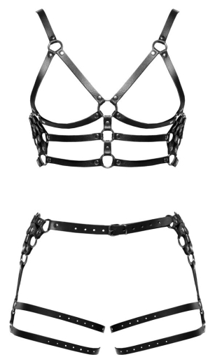 Riemenharness-Set verstellbar Leder M/L mit Schnallen einstellbar Brust-Harness & Hüft-Harness von ZADO kaufen