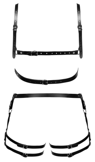 Riemenharness-Set verstellbar Leder M/L verstellbarer Brust-Harness & Hüft-Harness Rindsleder von ZADO kaufen