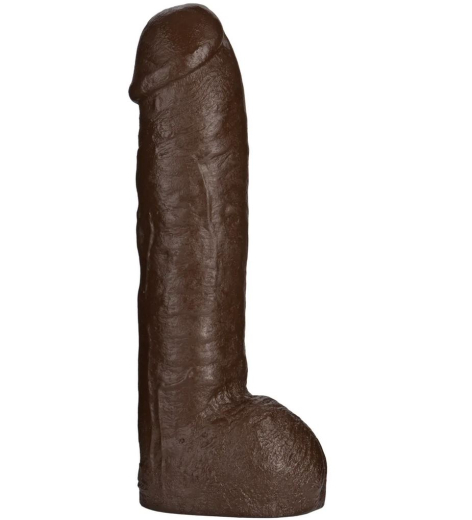 Giant Dildo Vac-U-Lock Realistic Hung 12-Inch brown