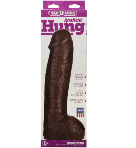 Giant Dildo Vac-U-Lock Realistic Hung 12-Inch brown with more than 1.2kg Weight durable soft PVC by Doc Johnson buy