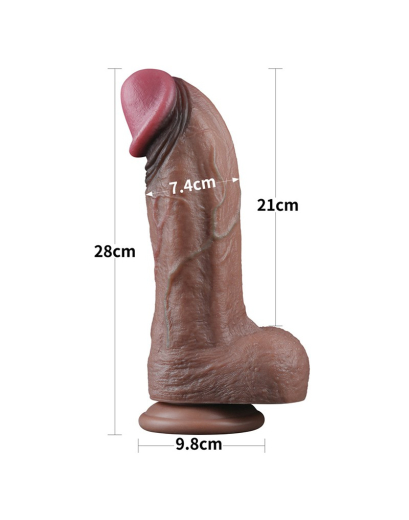 Riesendildo Dual Layer 11-Inch Nature Cock XXL Silikon braun