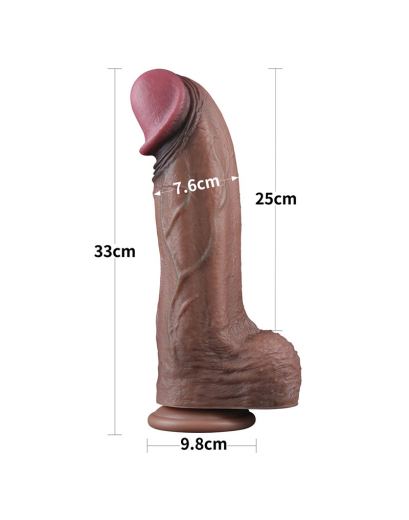 Riesendildo Dual Layer 13-Inch Nature Cock XXL Silikon braun