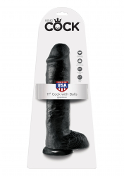 Riesendildo m. Hoden King Cock 11 Inch Balls schwarz
