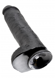 Riesendildo m. Hoden King Cock 11 Inch Balls schwarz