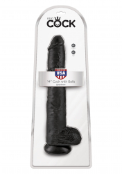 Riesendildo m. Hoden King Cock 14 Inch Balls schwarz
