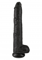 Riesendildo m. Hoden King Cock 14 Inch Balls schwarz