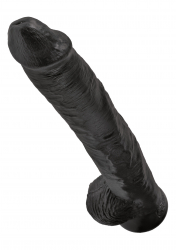 Riesendildo m. Hoden King Cock 14 Inch Balls schwarz
