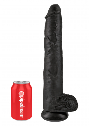 Riesendildo m. Hoden King Cock 14 Inch Balls schwarz