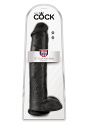 Riesendildo m. Hoden King Cock 15 Inch Balls schwarz