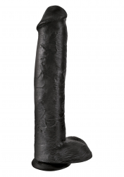 Giant Dildo w. Suction Base King Cock 15 Inch Balls black