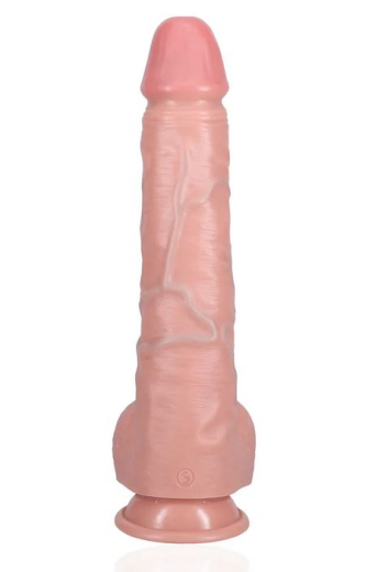 Gode géant avec ventouse XL Straight 13-Inch chair 26.7cm x 6.3cm veiné avec scrotum PVC durable acheter