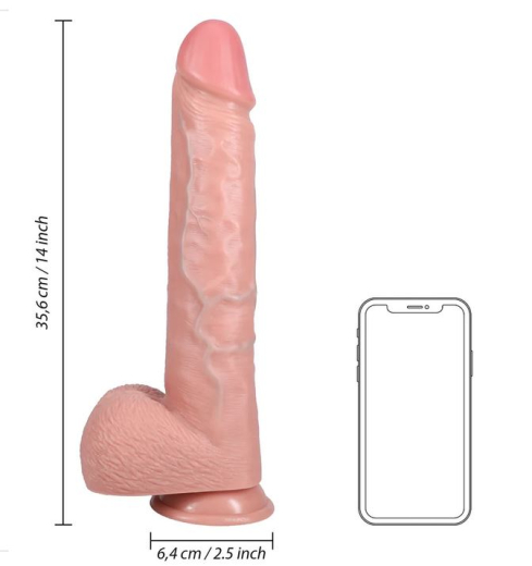 Riesendildo m. Saugfuss XL Straight 14-Inch haut 29cm x 6.3cm mit Hodensack dauerhaftes PVC von REALROCK kaufen