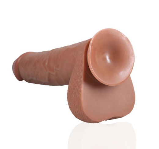 Riesendildo m. Saugfuss XL Straight 15-Inch hellbraun 33cm x 7.6cm geädert PVC von REALROCK günstig kaufen