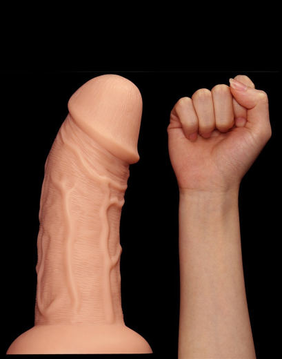 Giant Dildo w. Suction Base Realistic Curved 9.5-Inch PVC