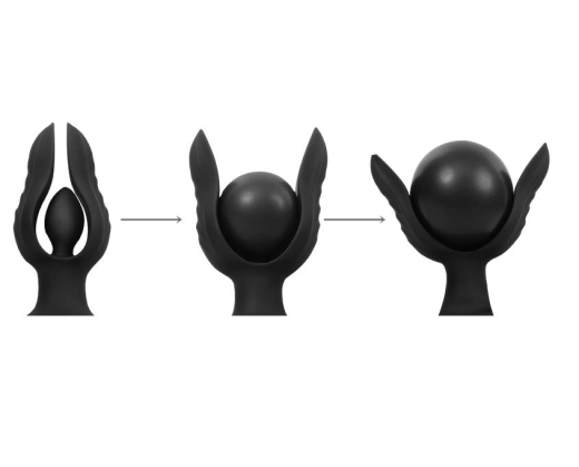 Rimba E-Stim Butt Plug inflatable spreading Silicone bipolar inflates & expanding Side-Parts w. Ball-Pump & Metal Valve buy