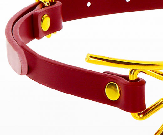 Ringknebel Open Mouth Spider Gag rot-gold Kunstleder