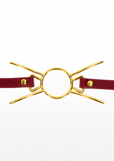 Ringknebel Open Mouth Spider Gag rot-gold Kunstleder