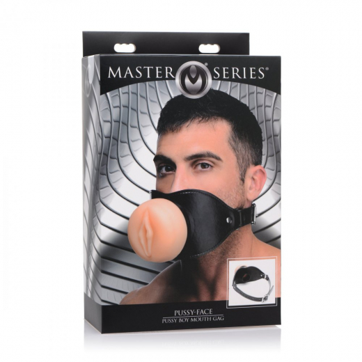 Rohr-Knebel m. Vagina Pussy Mouth Kunstleder