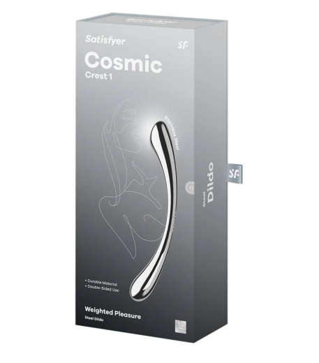 Satisfyer Cosmic Crest 1 Stainless Steel Dildo slim curved 2 different Ends G-Spot Stimulator by SATISFYER buy cheap