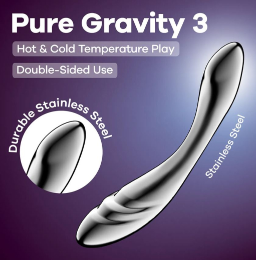 Satisfyer Pure Gravity 3 Edelstahldildo verschiedene Enden & Reizwellen G-Punkt Stimulator von SATISFYER günstig kaufen