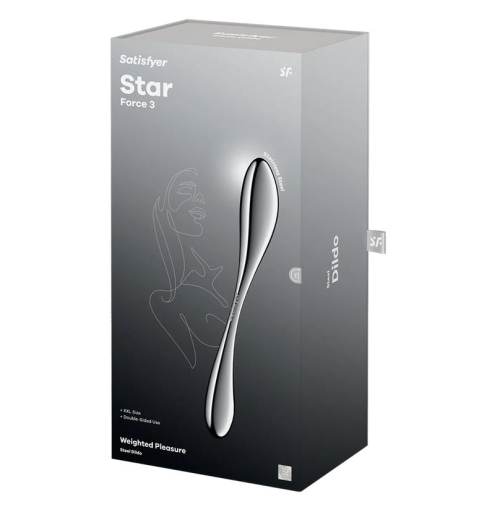 Satisfyer Star Force 3 Stainess Steel Dildo different sized Sides over 1kg heavy Steel-Dildo by SATISFYER buy cheap